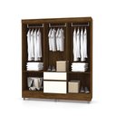 Ver imagem 3 de Guarda Roupa Casal Otto 6 Portas de Bater 2 Gavetas Imbuia Champanhe Vila Rica