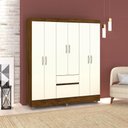 Ver imagem 1 de Guarda Roupa Casal Otto 6 Portas de Bater 2 Gavetas Imbuia Champanhe Vila Rica
