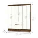 Ver imagem 4 de Guarda Roupa Casal Otto 6 Portas de Bater 2 Gavetas Imbuia Champanhe Vila Rica