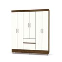 Ver imagem 2 de Guarda Roupa Casal Otto 6 Portas de Bater 2 Gavetas Imbuia Champanhe Vila Rica