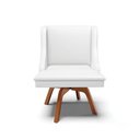 Ver imagem 6 de Cadeira Corino Branco Giratória De Madeira