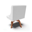 Ver imagem 4 de Cadeira Corino Branco Giratória De Madeira