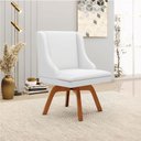 Ver imagem 7 de Cadeira Corino Branco Giratória De Madeira