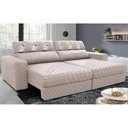 Ver imagem 1 de Sofá Retrátil e Reclinável 2,75m Molas Ensacadas Cama inBox Silver Style Thermo Gel Linho Bege