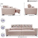 Ver imagem 2 de Sofá Retrátil e Reclinável 2,75m Molas Ensacadas Cama inBox Silver Style Thermo Gel Linho Bege