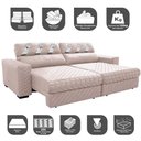 Ver imagem 3 de Sofá Retrátil e Reclinável 2,75m Molas Ensacadas Cama inBox Silver Style Thermo Gel Linho Bege