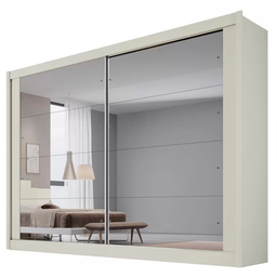 Guarda Roupa Casal Espelhado 2 Portas 4 Gavetas - Creta-off White - Móveis Europa - 2
