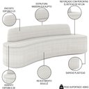 Ver imagem 3 de Sofá 4 Lugares para Sala de Estar Living 260cm Koane D06 Bouclê Off White - Mpozenato