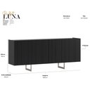 Ver imagem 2 de Aparador Buffet Luna Retangular MDF 180cm Preto New Ceval Móveis