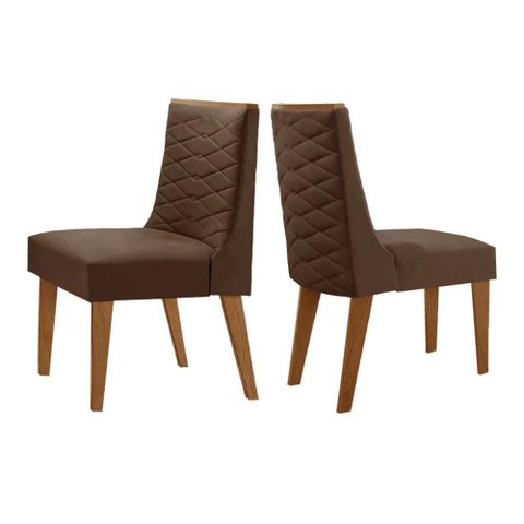 Cadeiras Cozinha Rufato Dafne Kit 2 Un Naturalle/suede Marrom