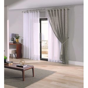 Xale Para Cortina Malta 2,10m x 2,50m - Bella Janela - Taupe