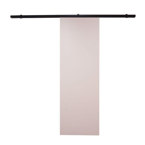 Porta de Correr Branco Prime com Kit Alumínio Preto - 210x100