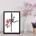 Ver imagem 1 de Quadro Decorativo Palavra Fé Floral 45x34Cm Moldura Preta