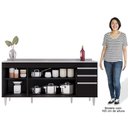 Ver imagem 6 de Balcão Gabinete Com Pia 180cm Dallas Preto - Lumil Lumil Móveis