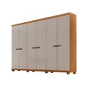 Ver imagem 2 de Guarda-Roupa Casal 100% MDF 6 Portas e 6 Gavetas com Pés França Marrom/Marromle/Off White