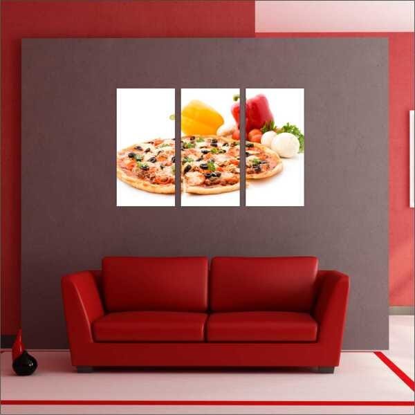 Quadro Pizzarias Restaurantes Gourmet 3 Peças Moldura - 3