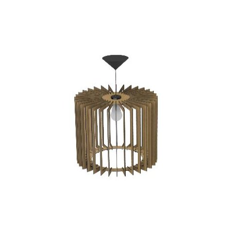 Luminária Teto tipo Pendente RIVIERA MDF - Completa -:Marrom
