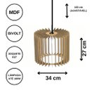 Ver imagem 3 de Luminária Teto tipo Pendente RIVIERA MDF - Completa -:Marrom