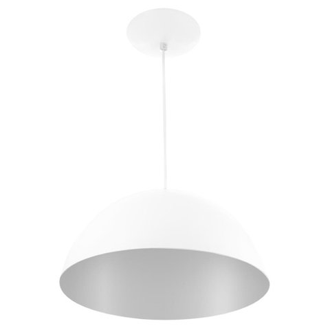 Luminaria de Teto Pendente Meia Lua 60 Cm Branco/branco