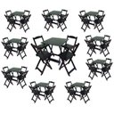 Ver imagem 1 de Kit 10 Conjuntos Dobráveis 70x70 com 10 Mesas 40 Cadeiras Preto