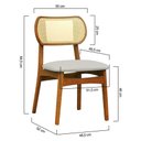 Ver imagem 2 de Cadeira Organik Encosto Anatômico Telinha Rattan Natural - Amêndoa - Linho Bege Mescla Impermeável