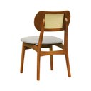 Ver imagem 3 de Cadeira Organik Encosto Anatômico Telinha Rattan Natural - Amêndoa - Linho Bege Mescla Impermeável