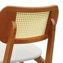 Ver mais imagens de Cadeira Organik Encosto Anatômico Telinha Rattan Natural - Amêndoa - Linho Bege Mescla Impermeável
