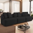 Ver imagem 2 de Sofá 4 Lugares para Sala de Estar Living 288cm Arlo F04 Veludo Preto Tc-12011 - Lyam Decor