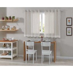 Cortina Para Cozinha Novara 3,00m x 1,40m - Bella Janela - Branco (12) - 1