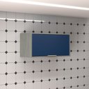 Ver imagem 1 de Armário Aéreo de Cozinha 70cm com 1 Porta Basculante Domus Espresso Móveis Azul/Silver/Royal