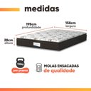 Ver imagem 5 de Cama Box Colchão Casal Queen Molas Ensacadas Granville Pillow Top 158x198x66cm Marrom / Branco