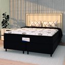 Ver imagem 2 de Cama Box Colchão Casal Queen Molas Ensacadas Granville Pillow Top 158x198x66cm Marrom / Branco