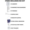 Ver imagem 2 de Gabinete 02 Portas para Banheiro com Lavatório + Armário + Torneira + Engate Flexível + Fita Veda Ro