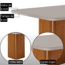 Ver imagem 2 de Mesa de Jantar Eloise 4 Lugares Quadrada MDF com Vidro 90cm Off White Moderna 90cm