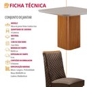 Ver imagem 7 de Mesa de Jantar Eloise 4 Lugares Quadrada MDF com Vidro 90cm Off White Moderna 90cm