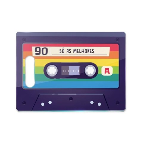 Tabua de Carne Vidro 35x25 Fita K7 Colorido