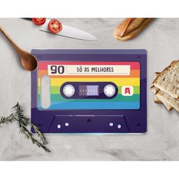 Tabua De Carne Vidro 35x25 Fita K7 Colorido - 2