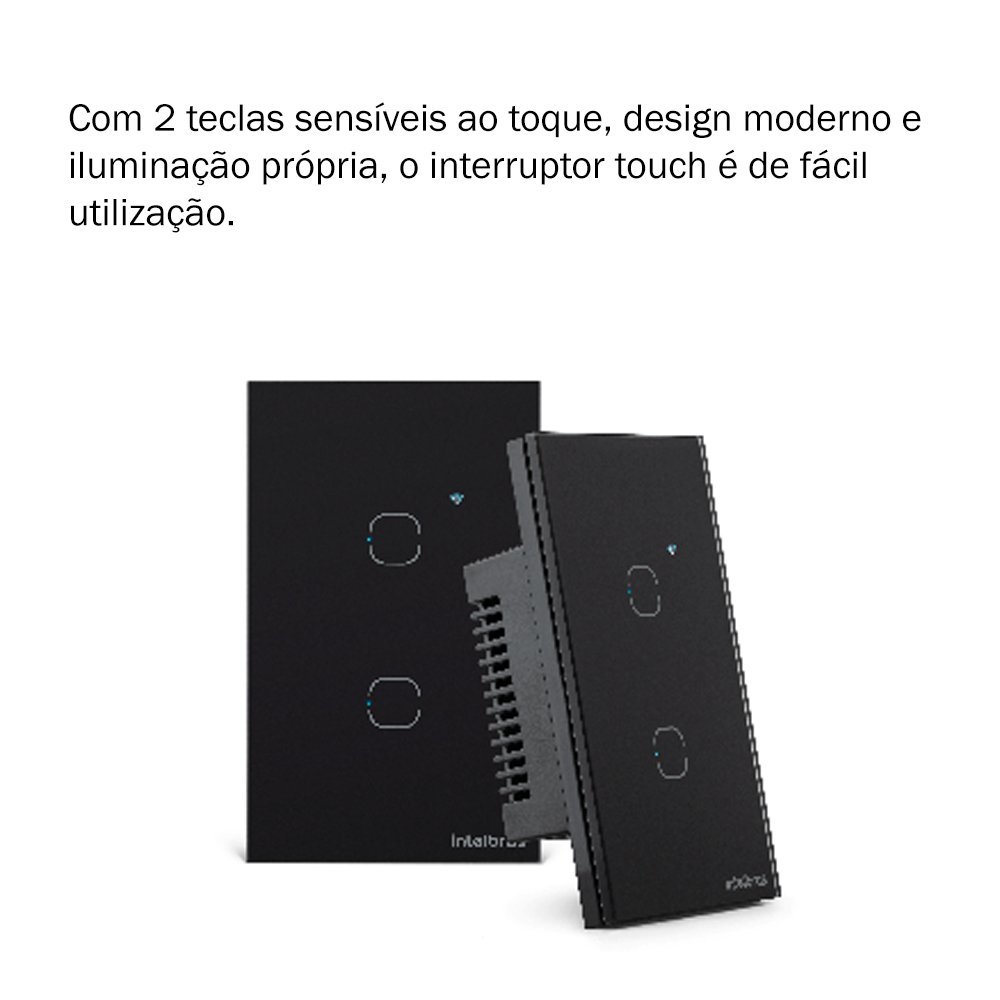 Kit 3 Interruptores Smart Inteligente Touch Wi-fi 2 Teclas Ews 1002 Intelbras - 5