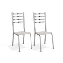 Ver imagem 1 de Kit 2 Cadeiras Sala Jantar Alemanha 2C086 2 Un Cromado/Courano Branco - Kappesberg