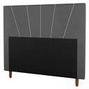 Ver imagem 1 de Cabeceira Cama Box Casal King Size Dallas 195cm Suede Cinza - Desk Design