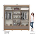 Ver imagem 3 de Guarda Roupa Casal 06 Portas com Detalhe Ripado 03 Gavetas Externas Kaian D347 Cinamomo Avelã - Henn