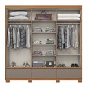 Ver imagem 2 de Guarda Roupa Casal 06 Portas com Detalhe Ripado 03 Gavetas Externas Kaian D347 Cinamomo Avelã - Henn