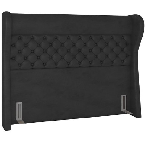 Cabeceira Cama Box Casal 140 Cm P05 Madrid Couríssimo Preto - Lyam Decor