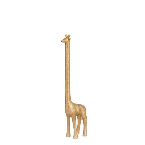 Escultura Decorativa Girafa em Poliresina Dourada 33cm 22811 Mart