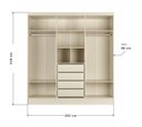 Ver imagem 3 de Guarda-Roupa Malibu 6 Portas Reflecta 4 Gavetas Yescasa Off White