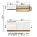 Ver imagem 4 de Armário de Cozinha Compacta 200cm Rustic Branco Veludo Lux Madesa 01