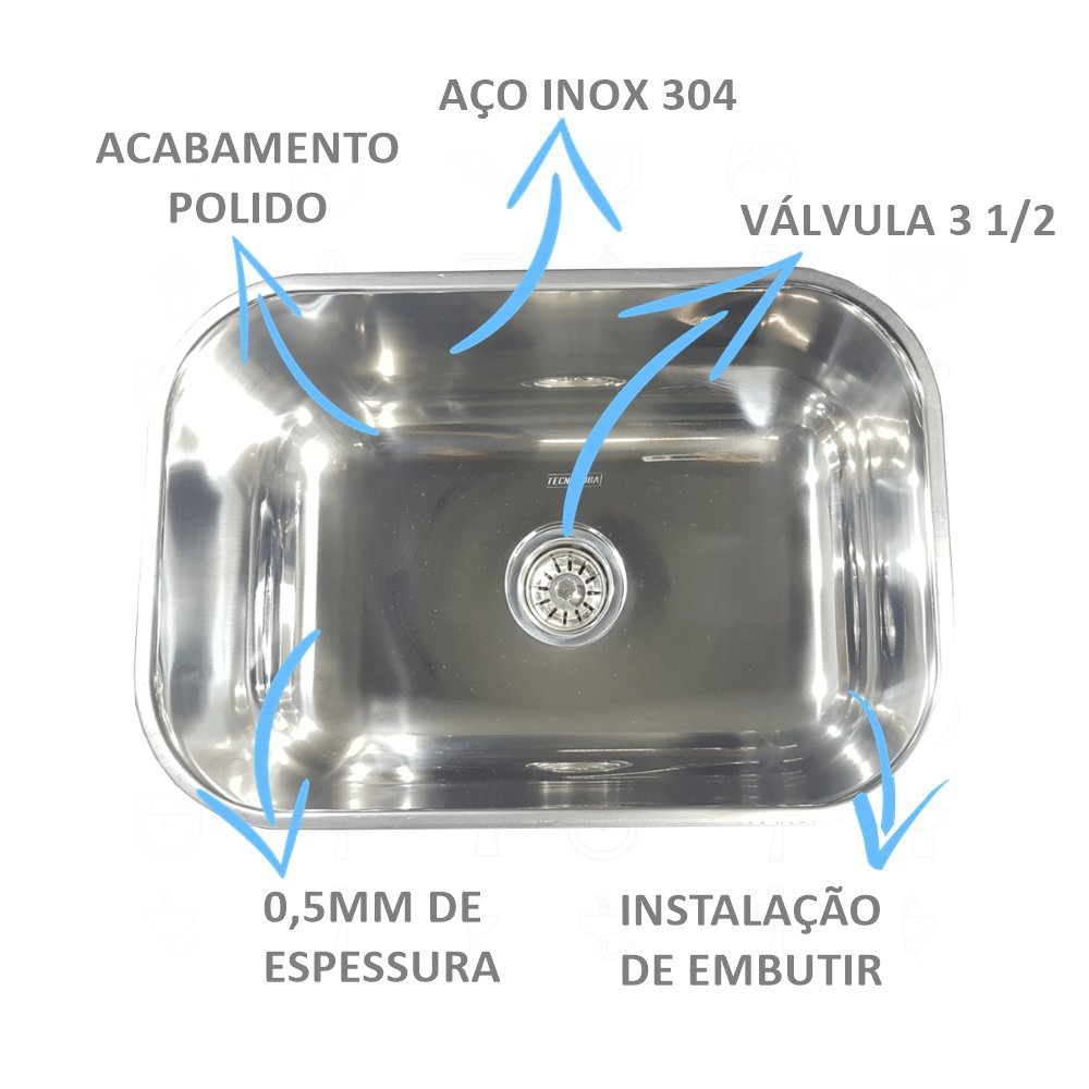 Kit Cuba Polida Inox 304 N1 46x30x17cm Tecnocuba Com Dosador - 3
