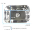 Ver imagem 2 de Kit Cuba Polida Inox 304 N1 46x30x17cm Tecnocuba Com Dosador