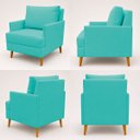 Ver imagem 6 de Kit 2 Poltronas Decorativas Serena Suede para Sala Recepção Escritório Conforto Luxo Contemporâneas
