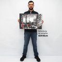 Ver imagem 2 de Quadro Decorativo em Canvas Londres Big Bem Preto, Branco e Vermelho TACOLADO PAPEL DE PAREDE Moldur